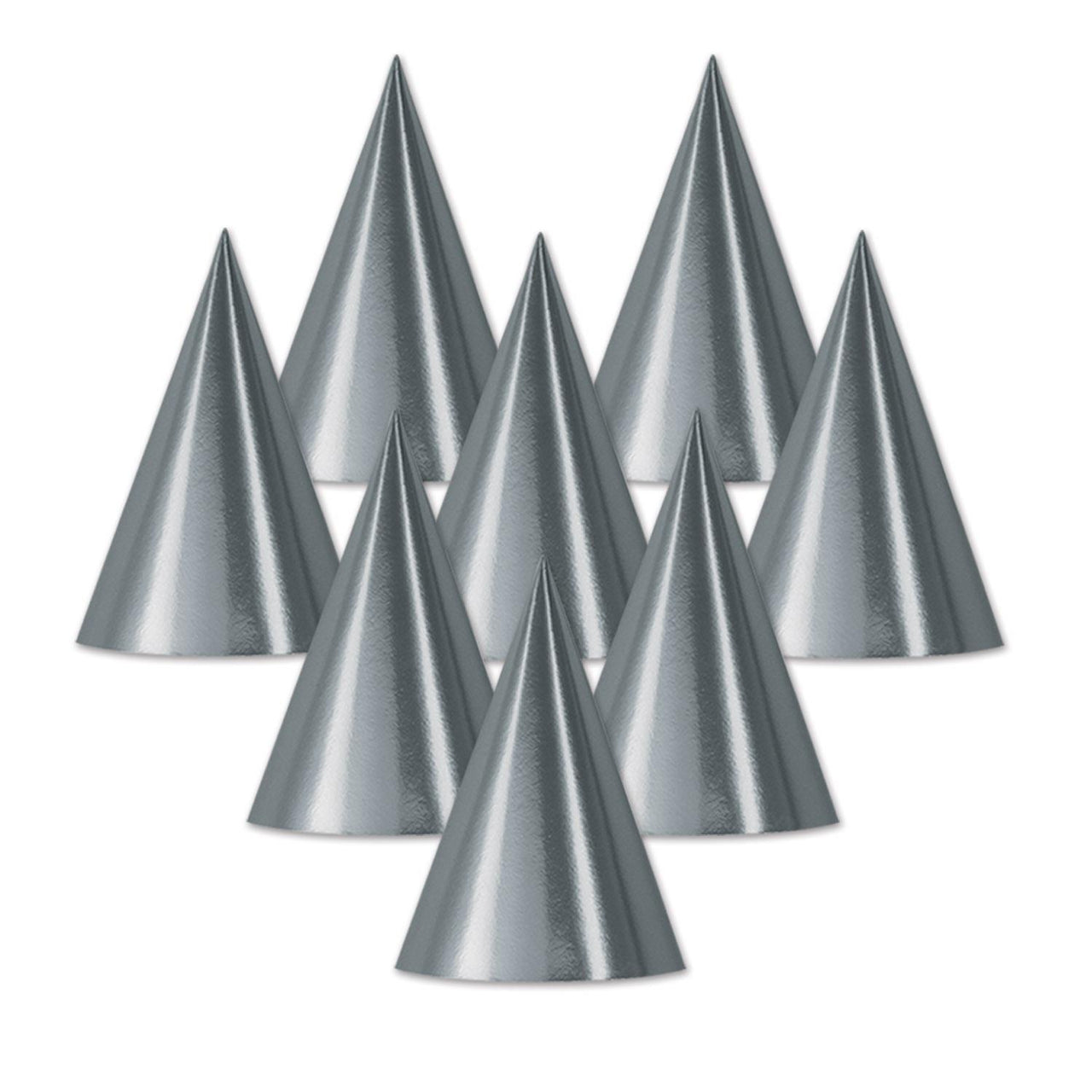 Beistle Foil Cone Hat - silver