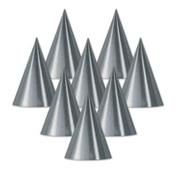 Beistle Foil Cone Hat - silver