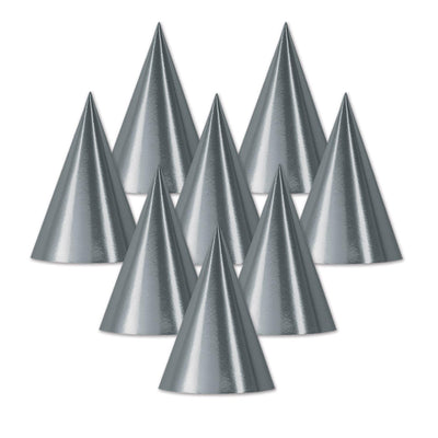 Beistle Foil Cone Hat - silver