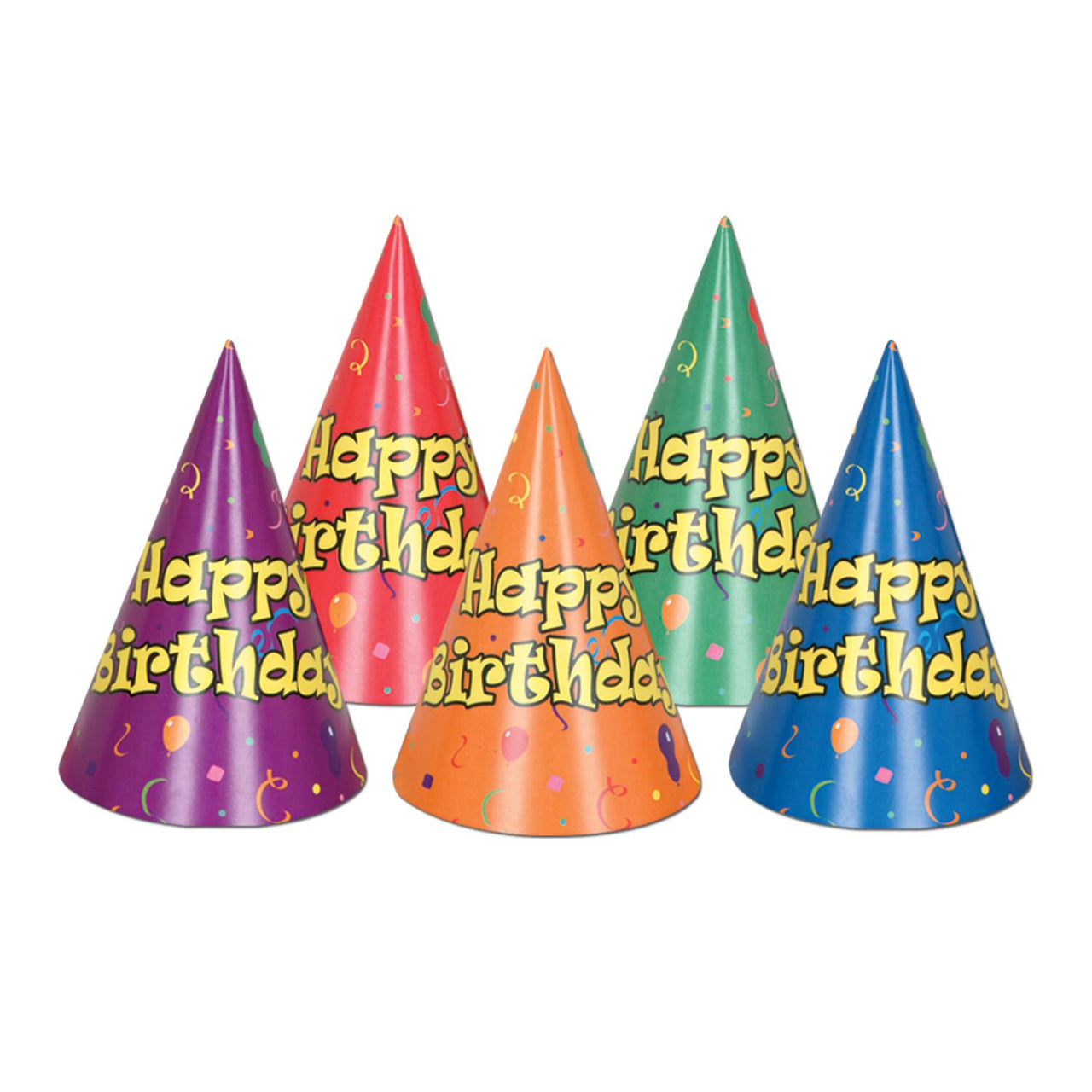 Beistle Balloon & Confetti Birthday Party Cone Hats