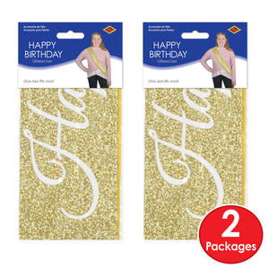 Bulk Happy Birthday Glittered Sash (Case of 6) by Beistle