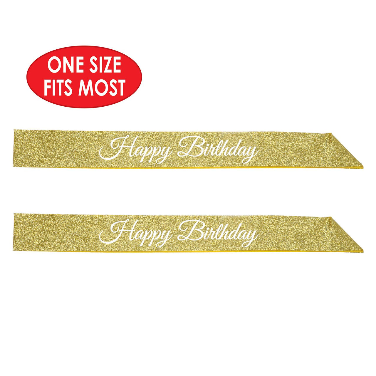 Bulk Happy Birthday Glittered Sash (Case of 6) by Beistle