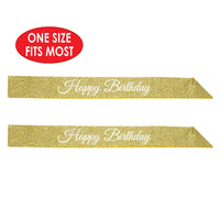 Bulk Happy Birthday Glittered Sash (Case of 6) by Beistle