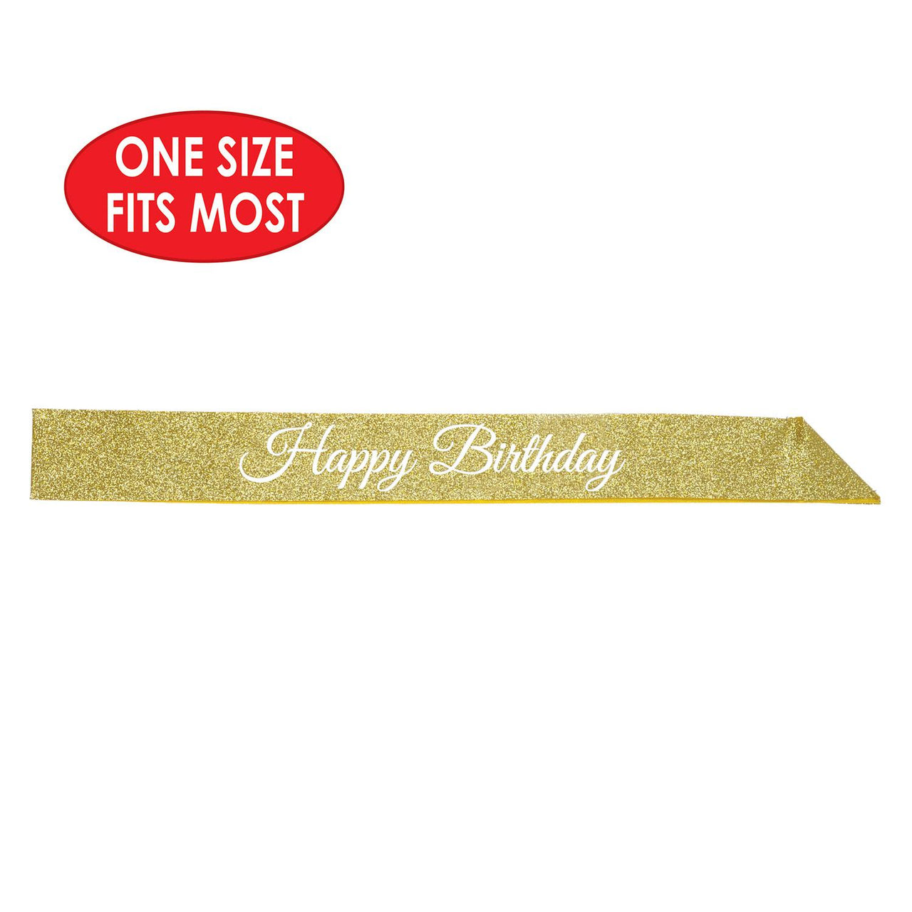 Bulk Happy Birthday Glittered Sash (Case of 6) by Beistle