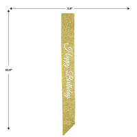 Bulk Happy Birthday Glittered Sash (Case of 6) by Beistle