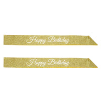 Bulk Happy Birthday Glittered Sash (Case of 6) by Beistle