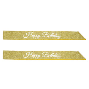 Bulk Happy Birthday Glittered Sash (Case of 6) by Beistle
