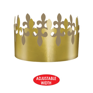 Mardi Gras Gold Foil Fleur De Lis Crown