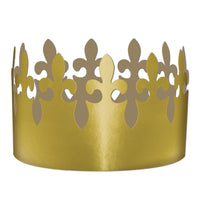 Beistle Mardi Gras Gold Foil Fleur De Lis Crown