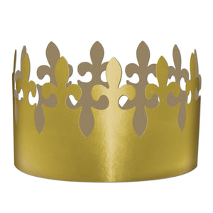 Beistle Mardi Gras Gold Foil Fleur De Lis Crown