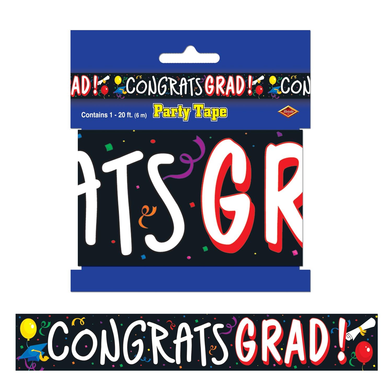 Beistle Congrats Grad Graduation Party Tape