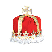Beistle Royal King's Crown - red - velvet-textured