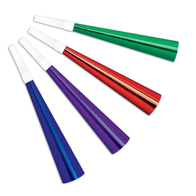 Beistle New Year's Eve Packaged Foil Party Horns (4/Pkg)