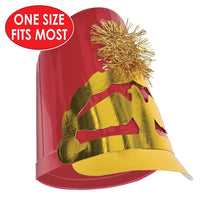 Party Accessories - Plastic Drum Major Hat - red
