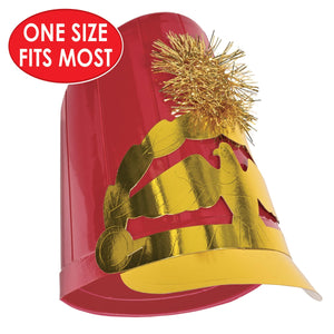 Party Accessories - Plastic Drum Major Hat - red