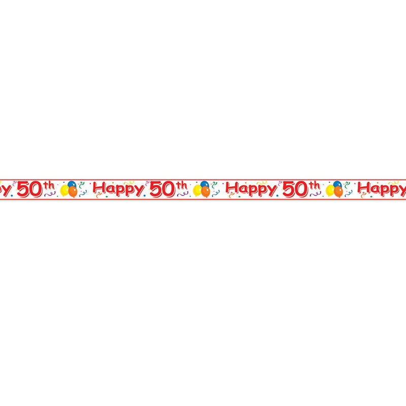 Beistle Happy 50th Birthday Party Tape