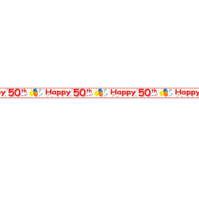 Beistle Happy 50th Birthday Party Tape