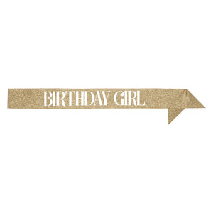 Beistle Birthday Girl Headband & Sash Set - Rhinestone Headband & Glittered Sash - Birthday Costume Accessories