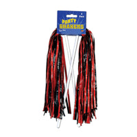 Packaged Pom Poms - 512 Strand - red & black (2 per Package)