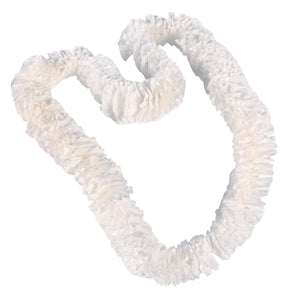 Luau Party White Soft-Twist Poly Leis with Labeled Box (One Box of 50)