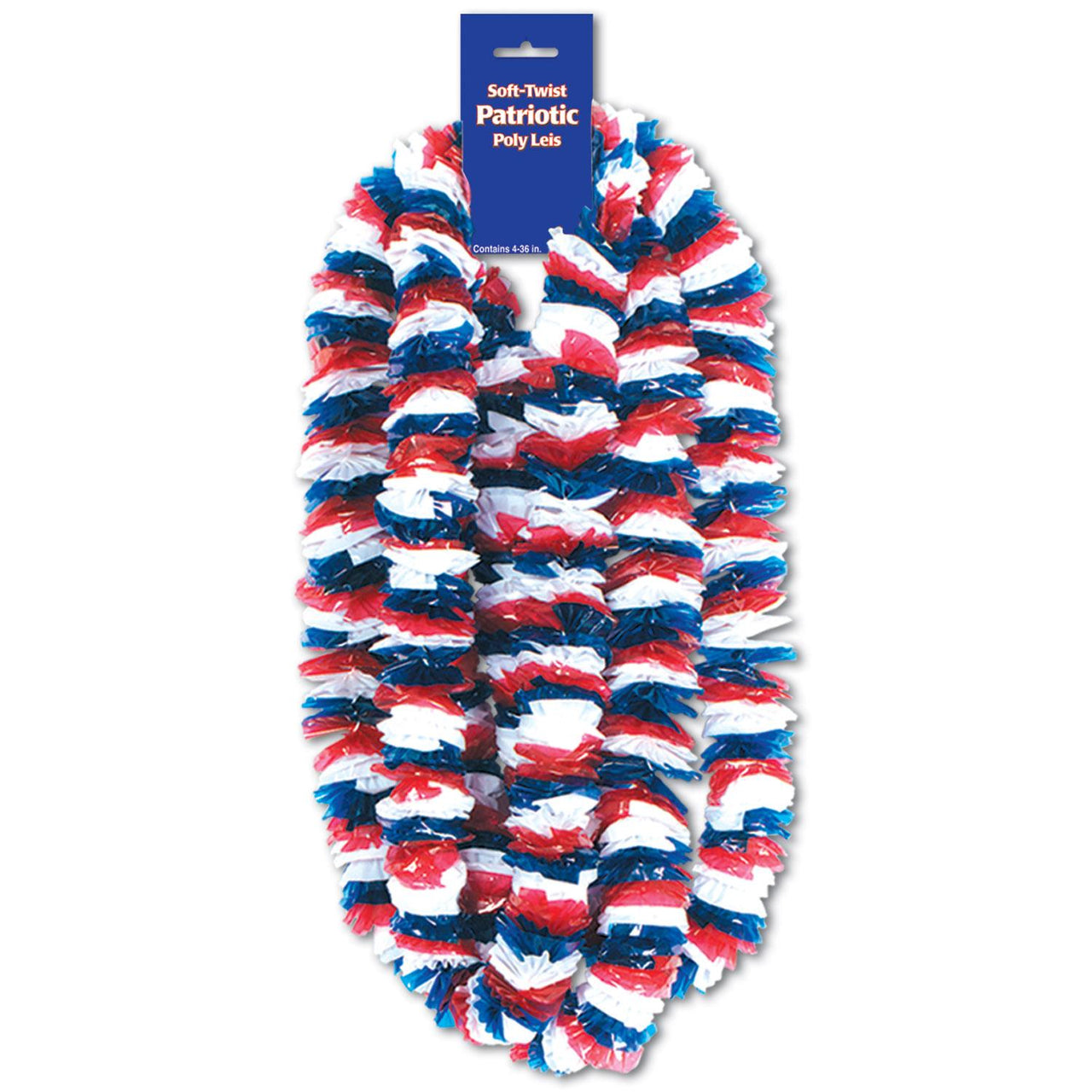 Beistle Soft-Twist Patriotic Poly Leis (4/Pkg)