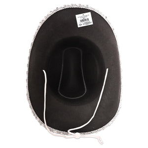 Bulk Black Felt Cowgirl Hat with Gemstones (6 Per Case) by Beistle