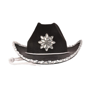 Beistle Black Felt Cowgirl Hat with Gemstones (6 Per Case)
