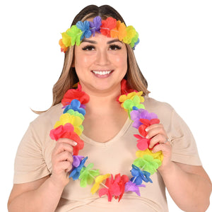 Bulk Rainbow Hawaiian Headband (12 Per Case) by Beistle