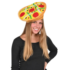 Beistle Plush Pizza Hat - One-Size Plush Pizza Hat