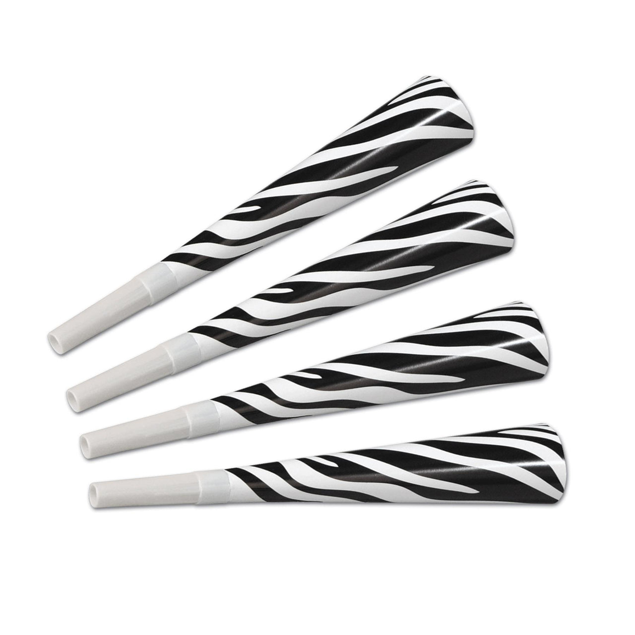 Beistle Packaged Zebra Print Horns (4/Pkg)