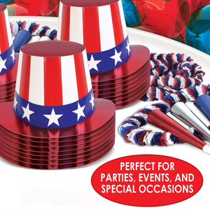 Patriotic Party Supplies - Red, White & Blue Hi-Hat 