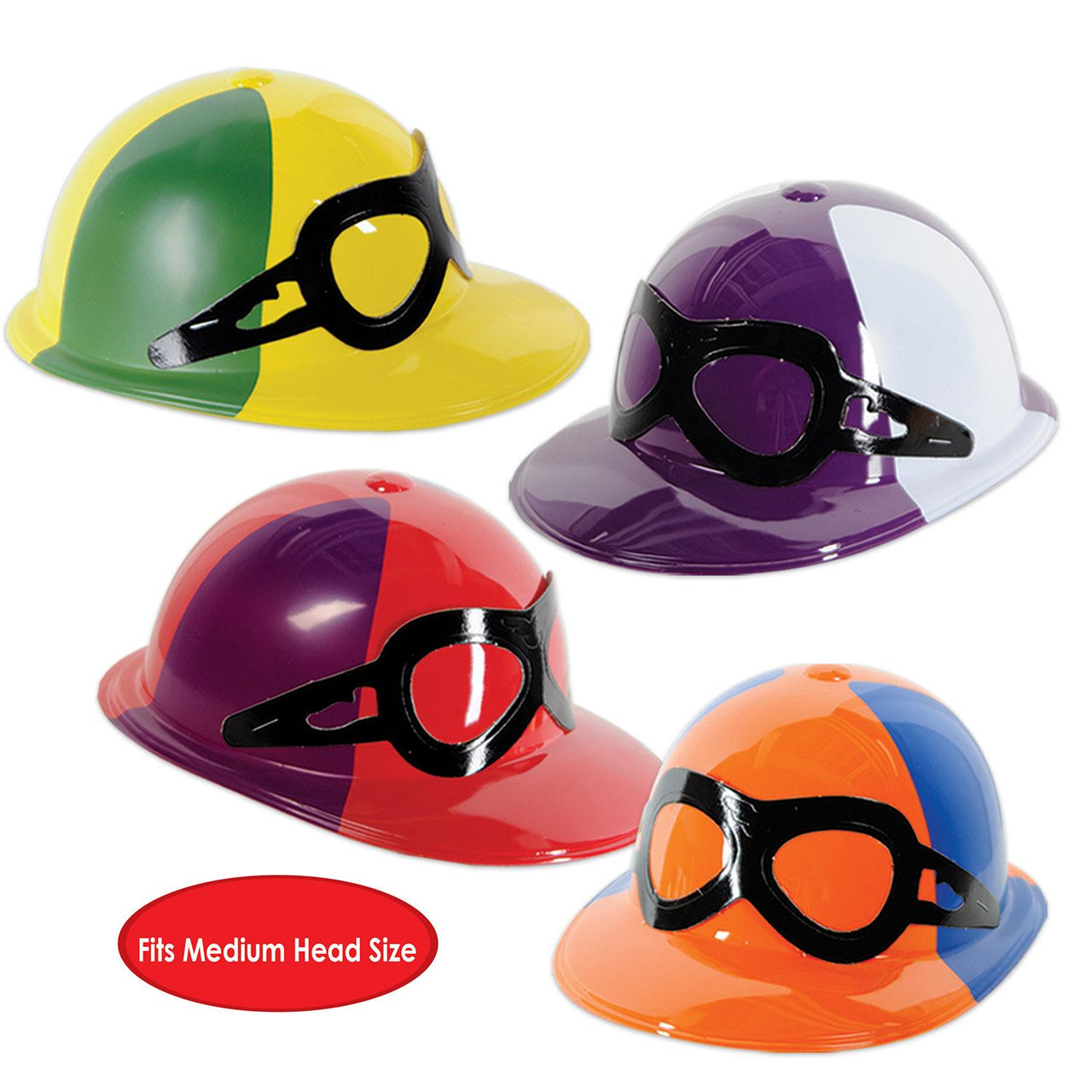 Bulk Plastic Jockey Helmets assorted colors (Case of 48) by Beistle