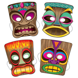 Beistle Luau Party Tiki Masks (4/Pkg)