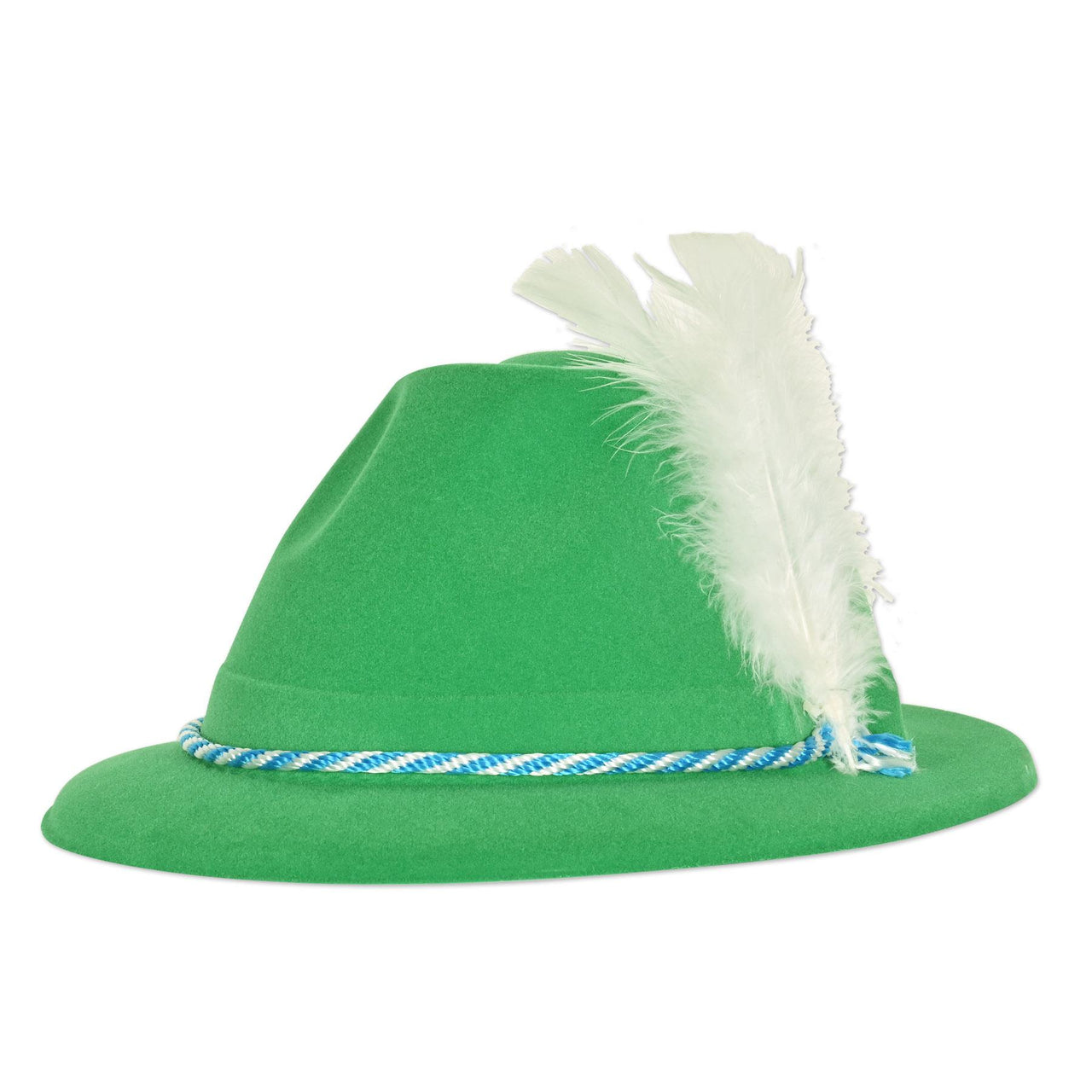 Oktoberfest Party Supplies - Green Velour Tyrolean Hat