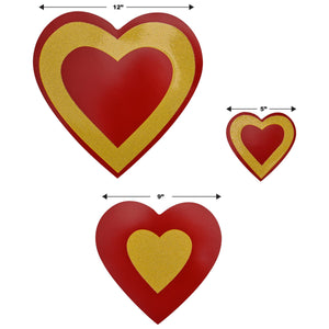 Beistle Glittered Heart Cutouts (12 packs) - Valentines Day Party Decorations, Valentines Day Party Supplies