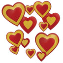 Valentine's Day Glittered Heart Cutouts- Red and Gold