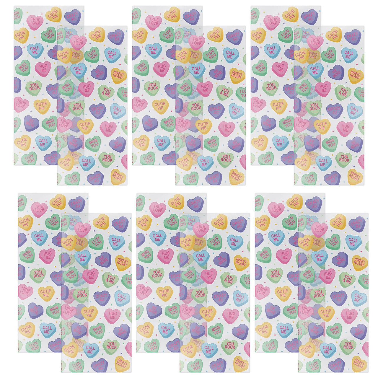 Bulk Candy Heart Cello Bags (12 Pkgs Per Case) by Beistle