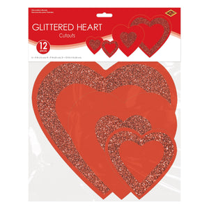 Beistle Glittered Heart Cutouts