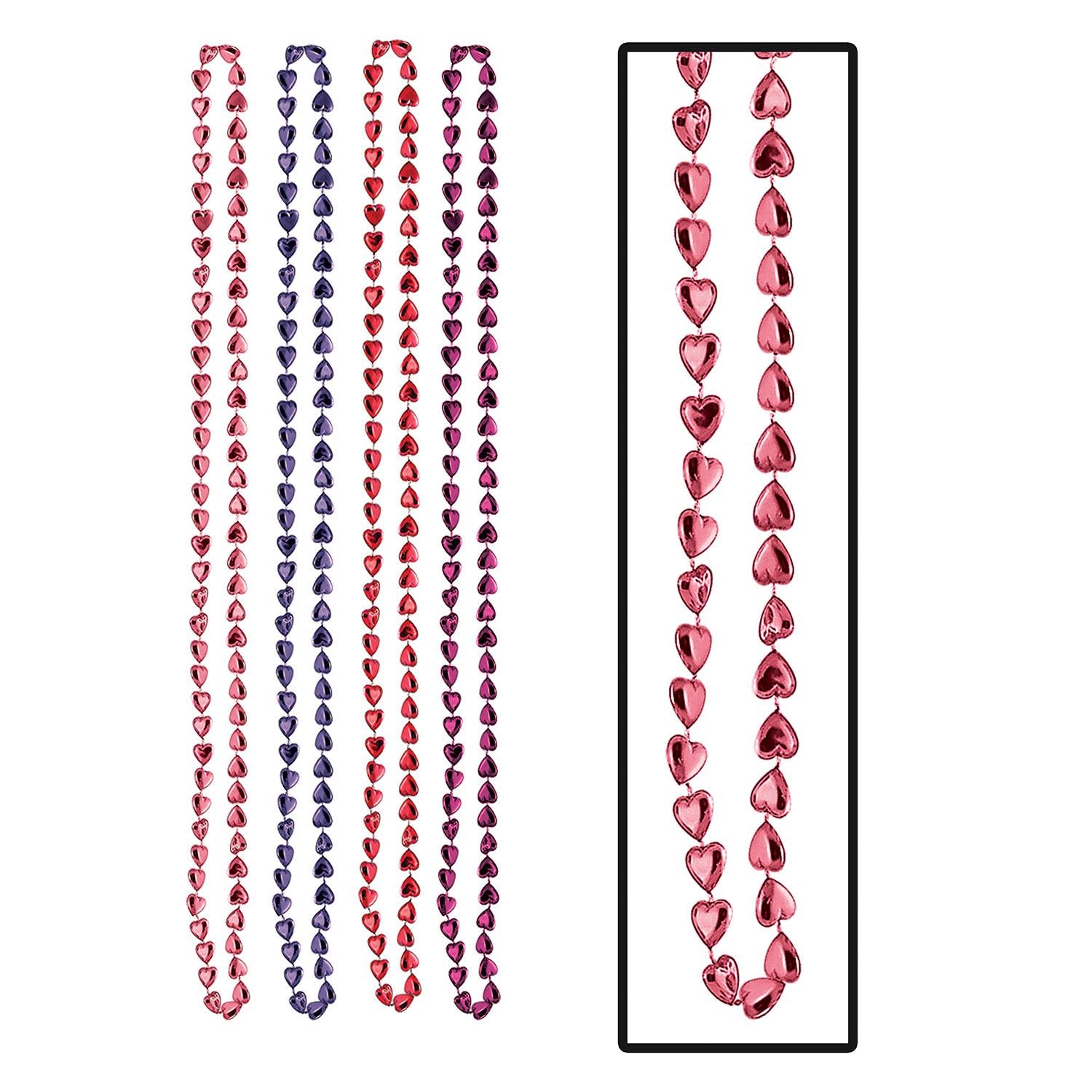 Beistle Valentine's Day Candy Heart Bead Necklaces (4/Pkg)