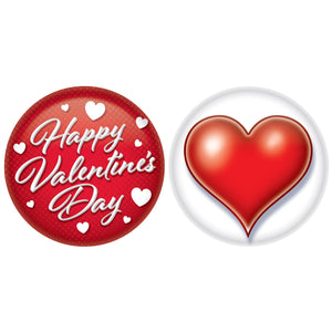 Valentine's Day Buttons (2 per Package)