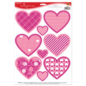 Beistle Valentine's Day Clings (Case of 12 Sheets)