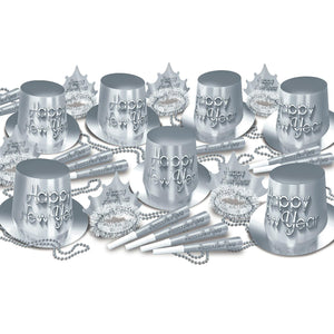 Beistle Silver New Year Party Kit for 50