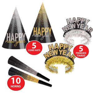 Beistle Silver & Gold Midnight Burst assorted for 10