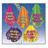 Beistle Color-Brite New Year's Eve Party Hats