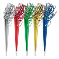New Year's Eve Tasseled Trumpet Noisemakers assorted colors (25/Case)