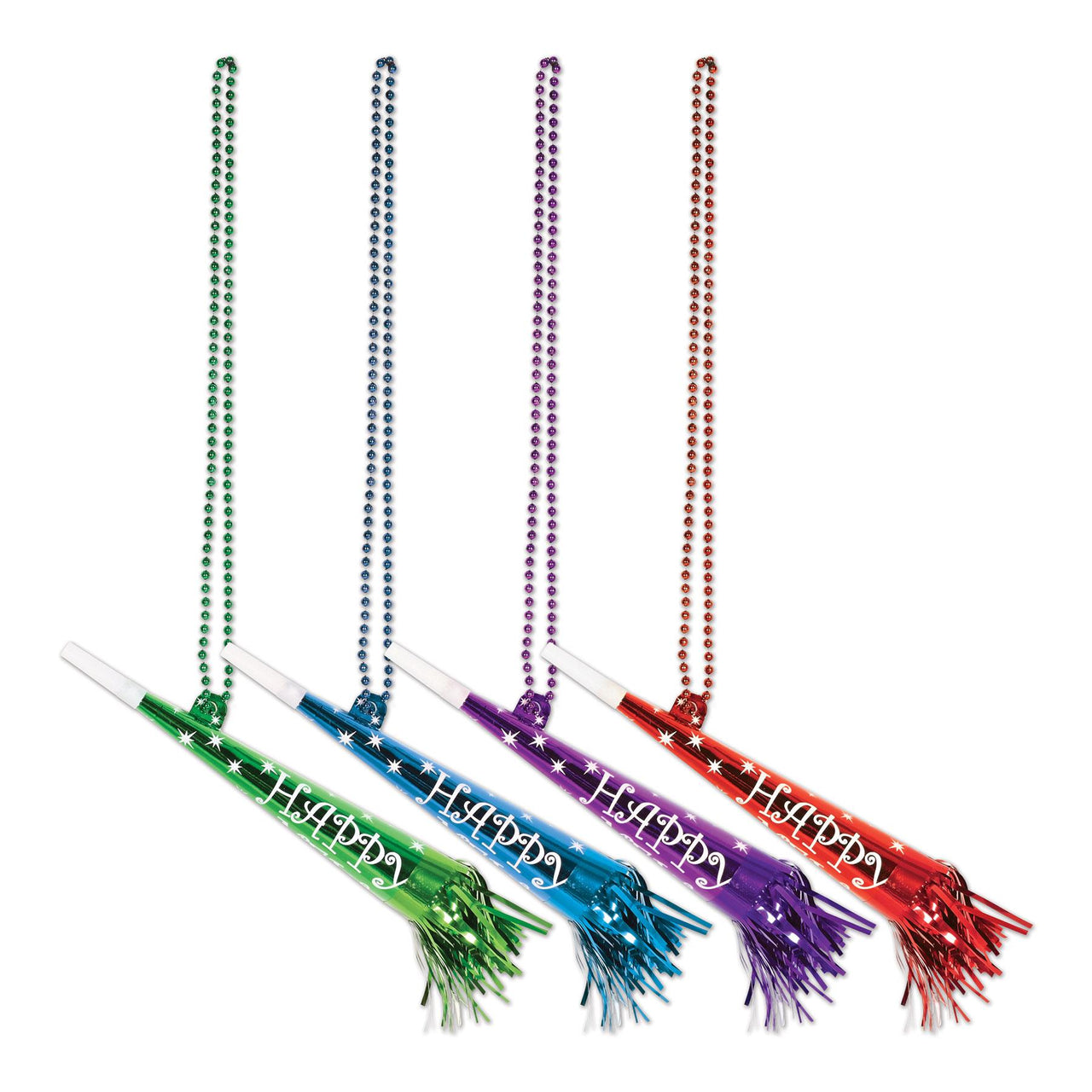 Beistle Bead Necklaces with Happy New Year Horns