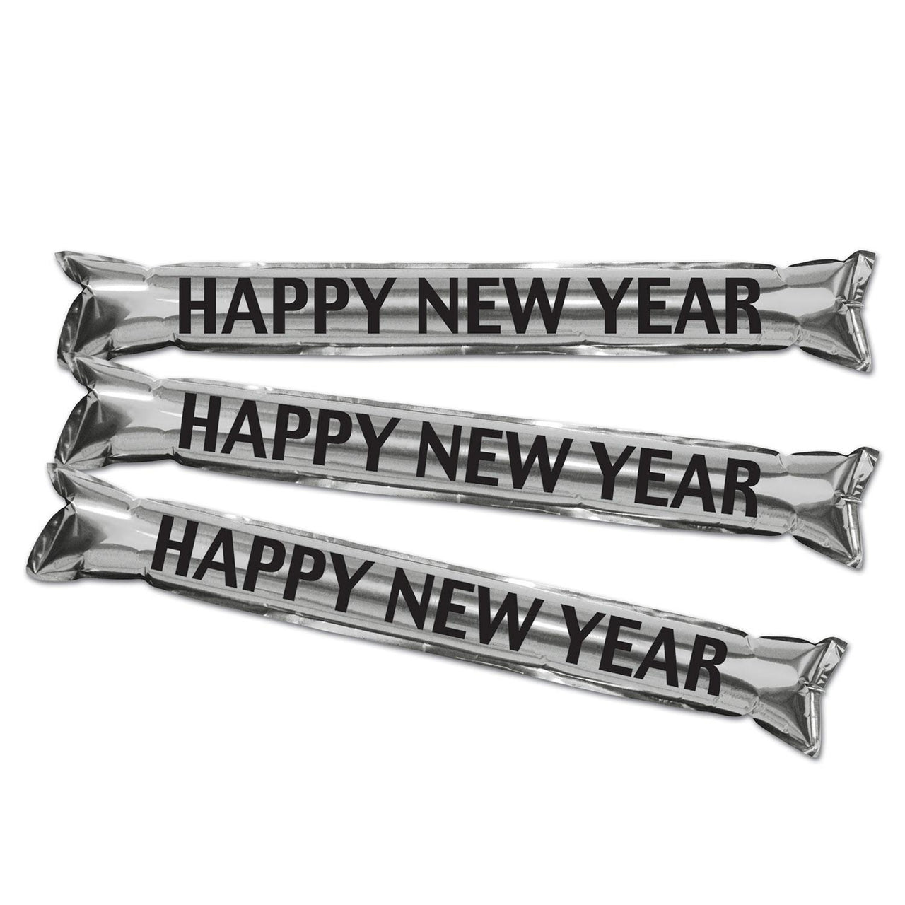 New Year's Eve Metallic Make Some Noise Party Sticks- Silver