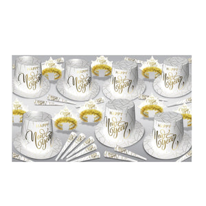 Beistle White New Year Gold Party Assortment for 50