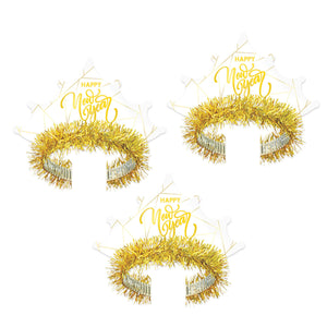 Beistle White New Year Gold Tiara (50 per Box) (50 per Box)