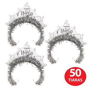 Beistle White New Year Silver Tiara (50 per Box)